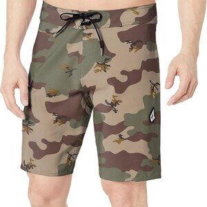 🌊 NWT Volcom Men’s Lido Print Mod-Tech Boardshorts – Size 34